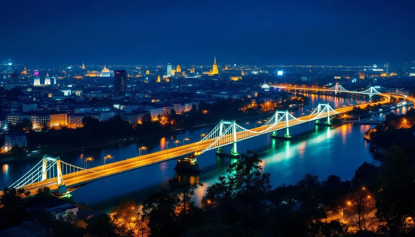 Belgrade Night Skyline - filming location in Serbia